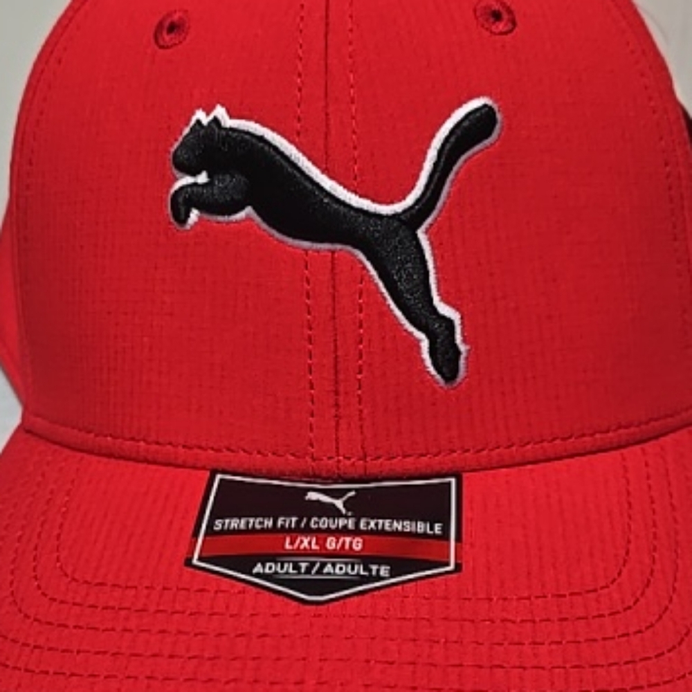 Red Puma Casual Cap With Black Logo - Picture 3 of 11